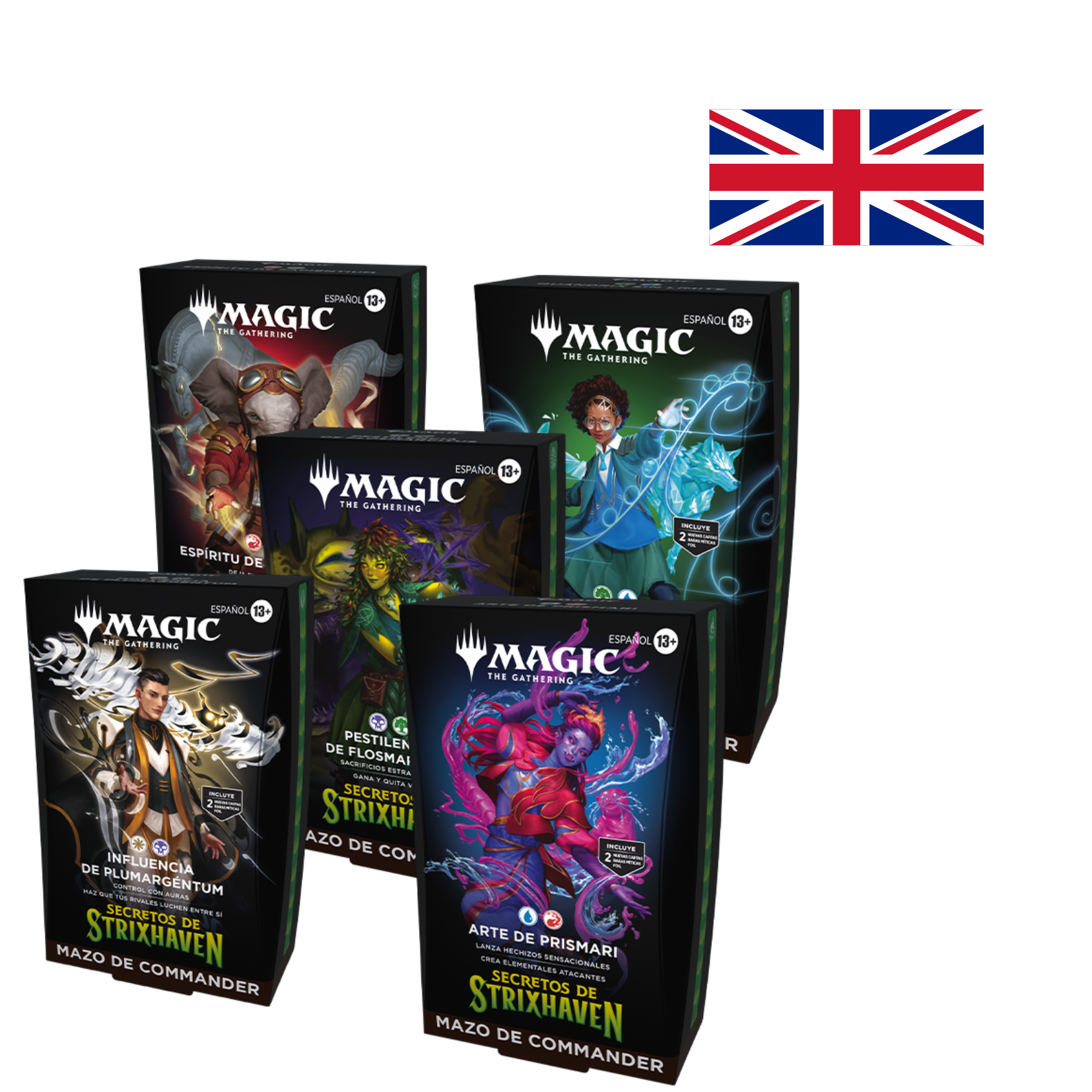 Mazos de Commander (x5) Secretos de Strixhaven Inglés